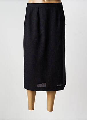 Jupe mi-longue taille à pinces noir LISA CHESNAY femme