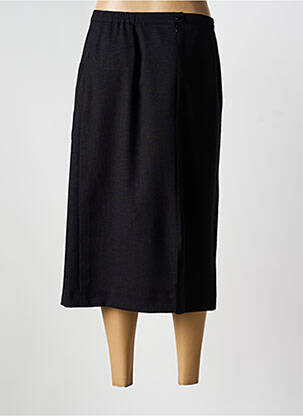 Jupe mi-longue taille à pinces noir LISA CHESNAY femme