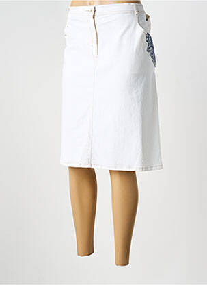 Jupe mi-longue coupe droite blanc PAUSE CAFE femme