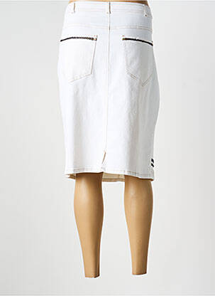 Jupe mi-longue stretch blanc PAUSE CAFE femme