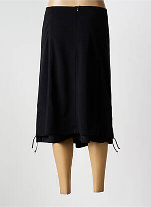Jupe mi-longue coupe droite évasée sur le bas noir FRANK WALDER femme