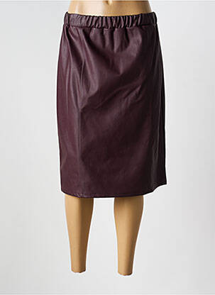 Jupe mi-longue taille haute marron UNICA PLUS femme