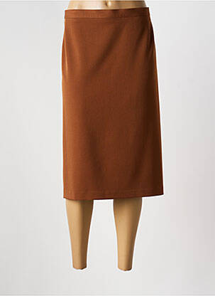 Jupe mi-longue marron JEAN GABRIEL femme