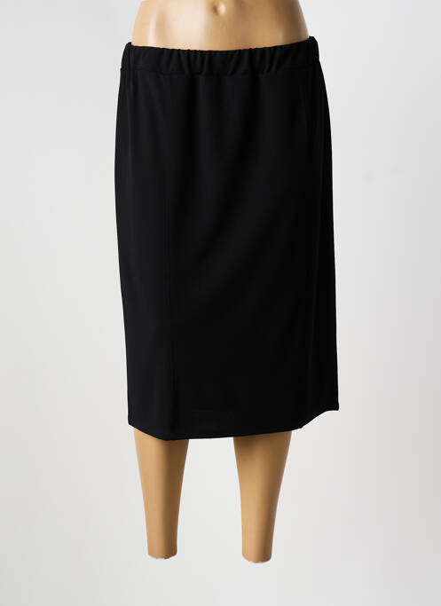 Jupe mi-longue coupe droite noir UNICA PLUS femme
