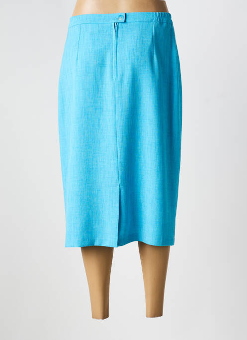 Jupe mi-longue taille haute bleu GUY DUBOUIS femme
