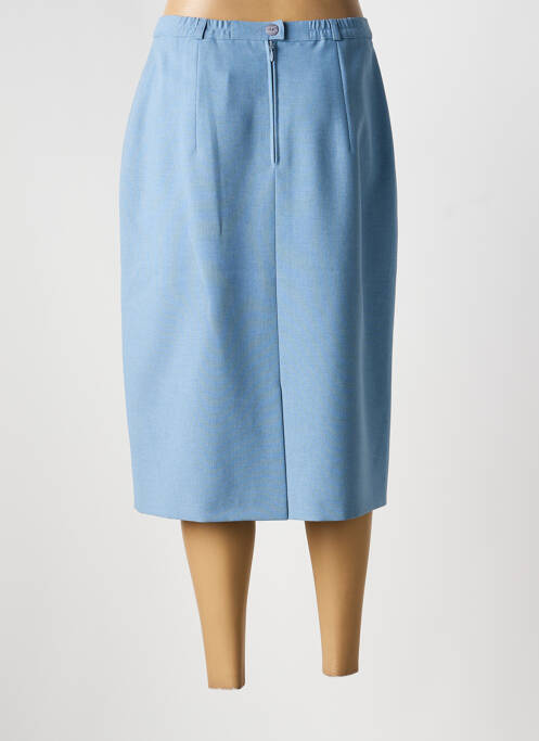 Jupe mi-longue taille à pinces bleu FRANK WALDER femme