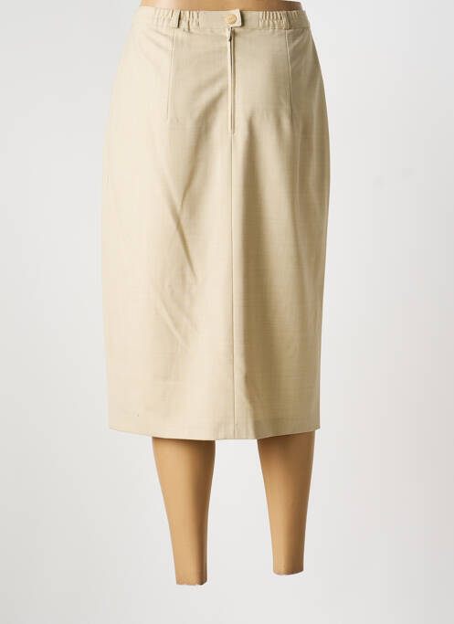 Jupe mi-longue taille à pinces beige FRANK WALDER femme
