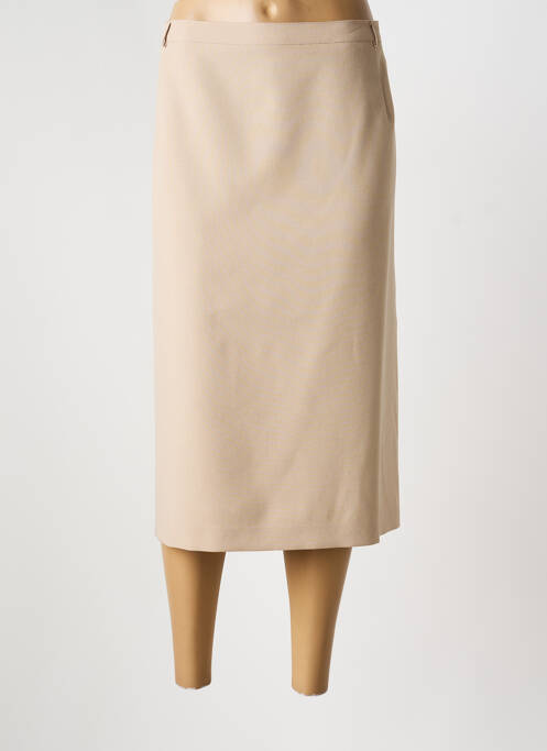 Jupe mi-longue taille à pinces beige FRANK WALDER femme