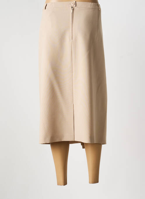 Jupe mi-longue taille à pinces beige FRANK WALDER femme