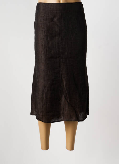Jupe mi-longue coupe droite marron BARBARA LEBEK femme