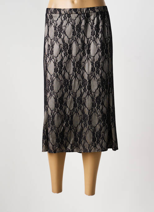 Jupe mi-longue taille normale noir GUY DUBOUIS femme