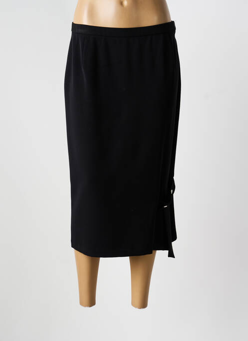 Jupe mi-longue taille à pinces noir JEAN GABRIEL femme