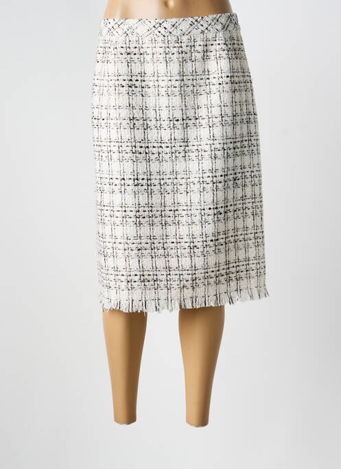 Jupe mi-longue coupe droite blanc FRED SABATIER femme
