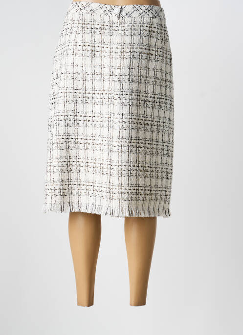 Jupe mi-longue coupe droite blanc FRED SABATIER femme