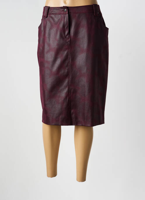 Jupe mi-longue coupe droite violet GUY DUBOUIS femme