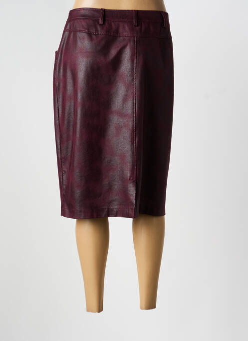 Jupe mi-longue coupe droite violet GUY DUBOUIS femme