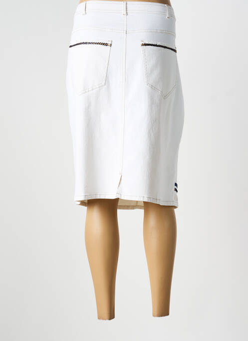Jupe mi-longue coupe droite blanc PAUSE CAFE femme