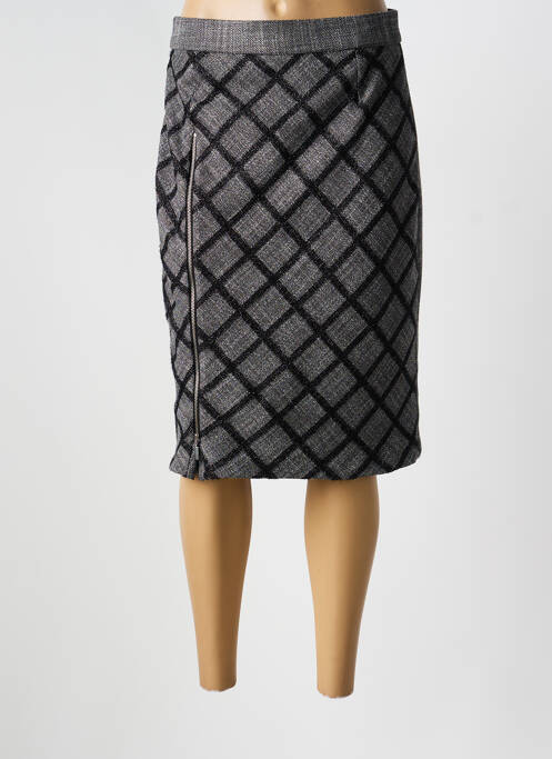 Jupe mi-longue gris GUY DUBOUIS femme