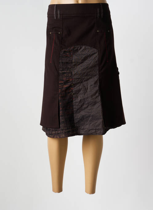 Jupe mi-longue marron JEAN GABRIEL femme