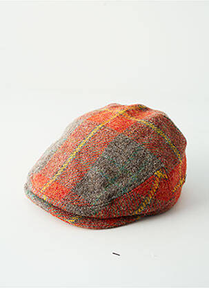 Casquette imprimé carreaux orange HERMAN homme