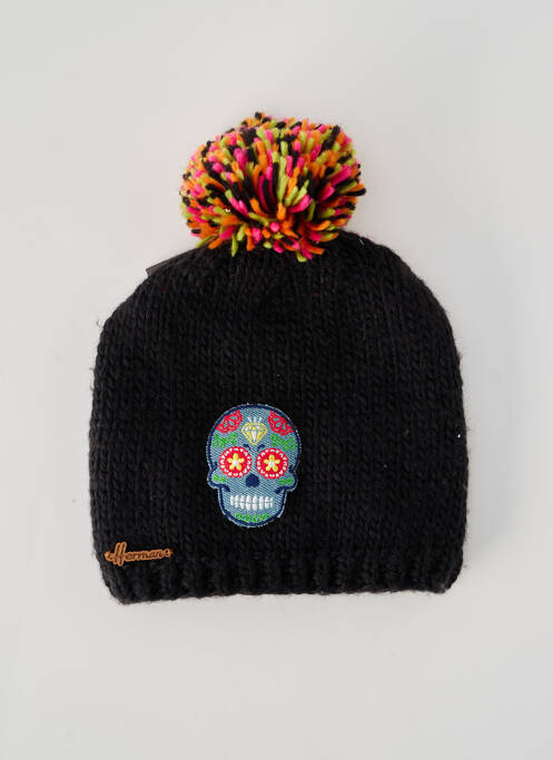 Bonnet maille grosse maille noir HERMAN enfant