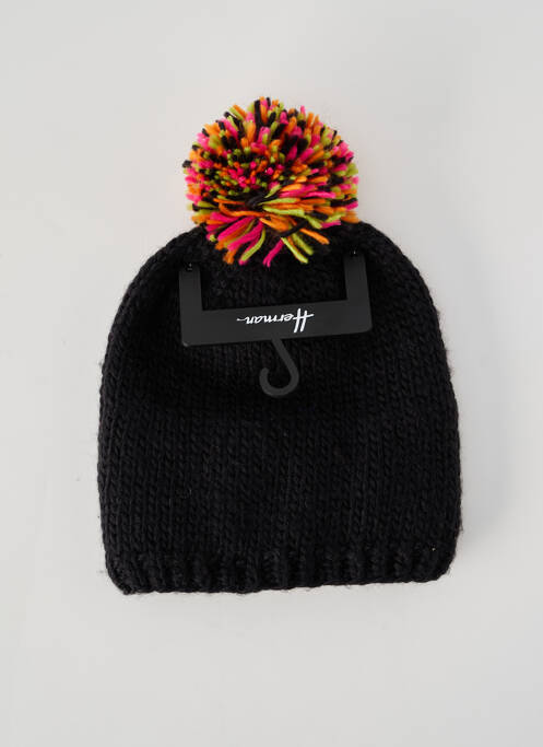 Bonnet maille grosse maille noir HERMAN enfant
