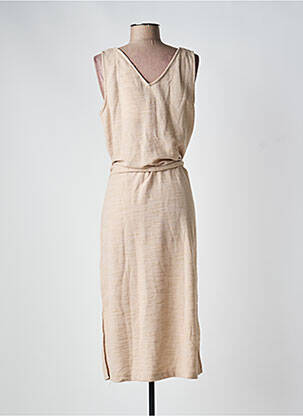 Robe longue sans manche sans manche beige ICHI femme
