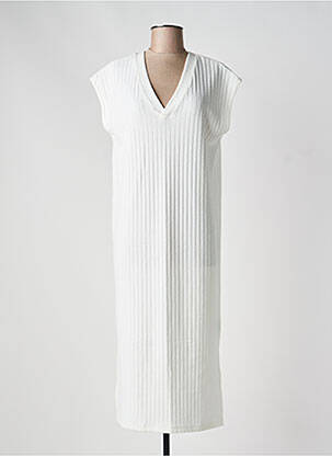 Robe longue sans manche sans manche blanc ICHI femme
