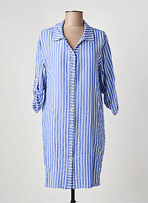 Robe mi-longue manches 3/4 manches 3/4 bleu EGATEX femme