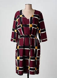 Robe mi-longue manches 3/4 manches 3/4 rouge GRIFFON femme