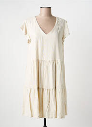 Robe courte coupe évasée manches courtes beige YSABEL MORA femme