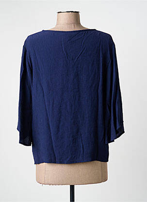 Chemisier tissage crêpe manches 3/4 bleu J&JOY femme
