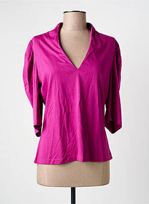 Top tissage jersey manches 3/4 violet MORGAN femme