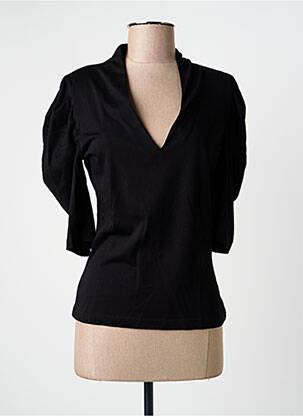 Top tissage jersey manches 3/4 noir MORGAN femme