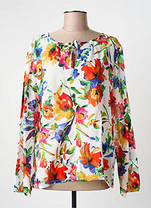 Blouse tissage popeline manches longues orange JOY OF LIFE femme