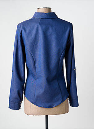 Chemisier coupe cintrée manches longues bleu GUY DUBOUIS femme