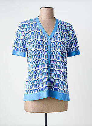 Gilet manches courtes fermeture boutonnée sur le devant bleu THEL ELEGANCE femme