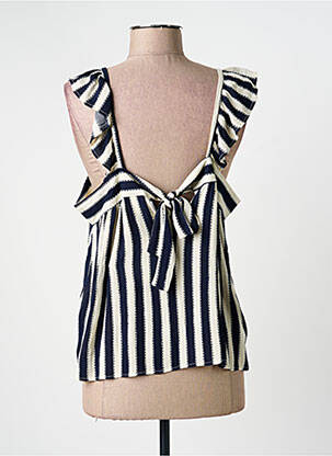Top col carré fines bretelles bleu ICHI femme