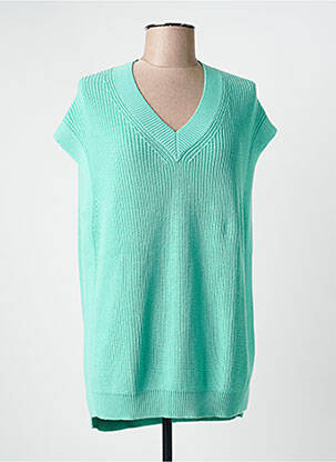 Pull stretch manches courtes vert JOY OF LIFE femme
