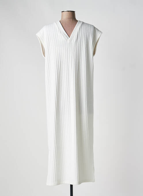 Robe longue sans manche sans manche blanc ICHI femme