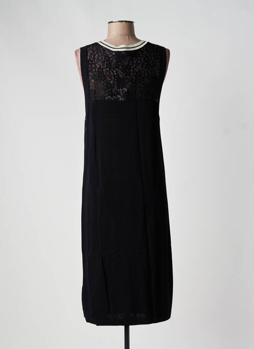 Robe mi-longue sans manche sans manche noir AZAY femme