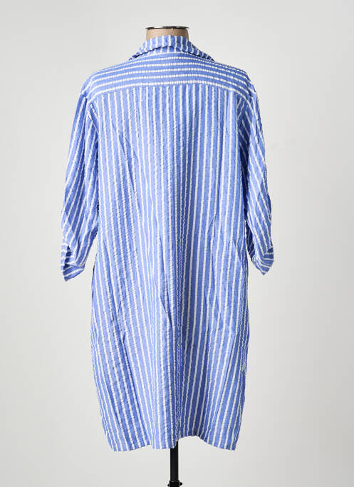 Robe mi-longue manches 3/4 manches 3/4 bleu EGATEX femme