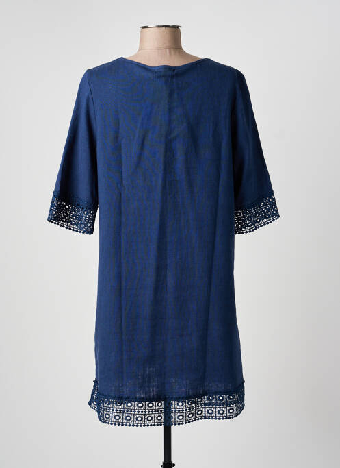 Robe courte manches 3/4 manches 3/4 bleu YSABEL MORA femme