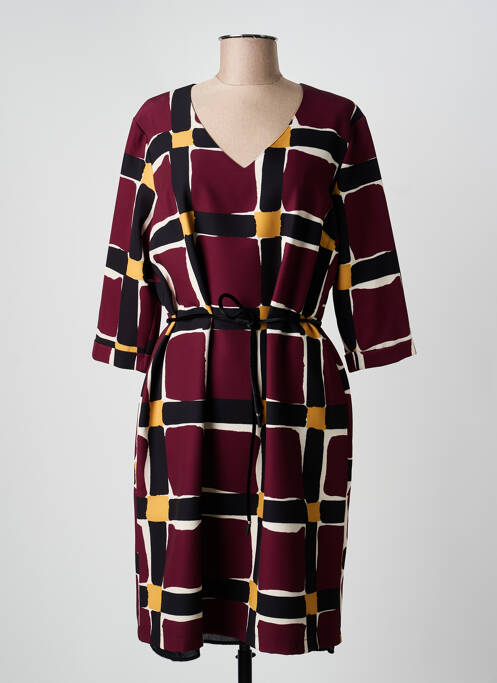 Robe mi-longue manches 3/4 manches 3/4 rouge GRIFFON femme
