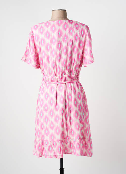 Robe courte manches courtes manches courtes rose J&JOY femme