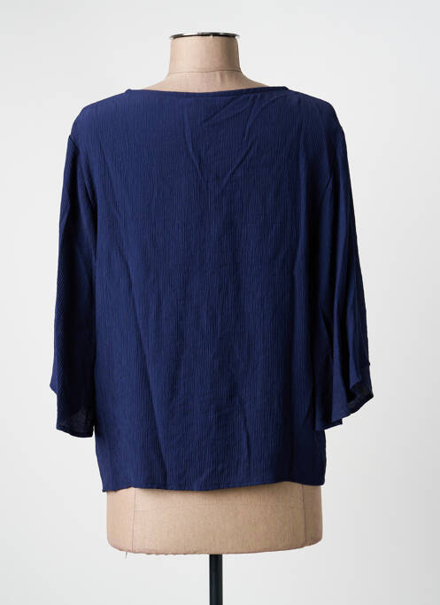 Chemisier tissage crêpe manches 3/4 bleu J&JOY femme