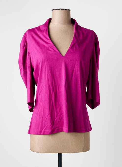 Top tissage jersey manches 3/4 violet MORGAN femme