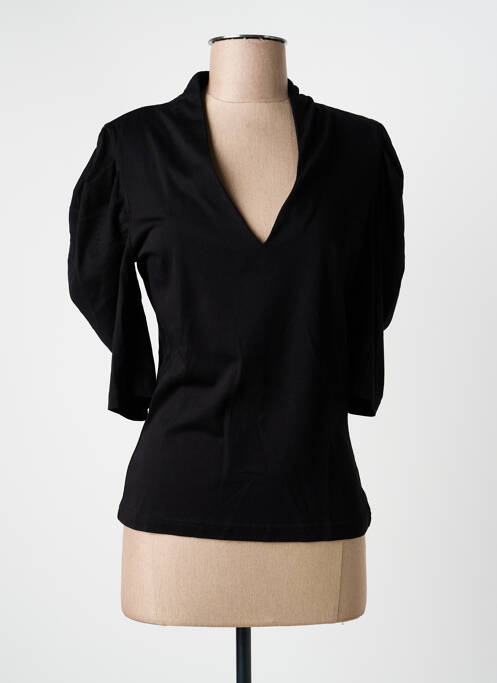 Top tissage jersey manches 3/4 noir MORGAN femme