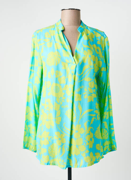 Tunique manches longues col v bleu JOY OF LIFE femme