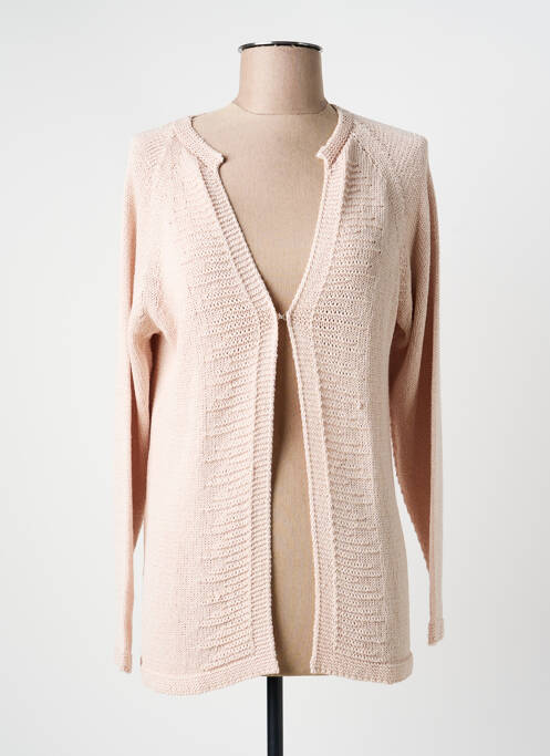 Gilet manches longues stretch rose PULL & MAILLE femme